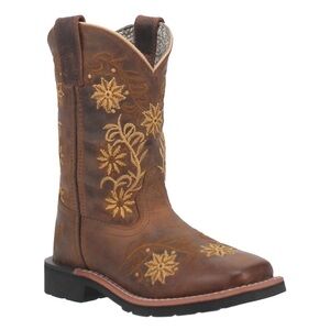 NWT Dan Post Youth Gardenia Honey Brown Leather Boots DPC3942 Size 4.5 D.